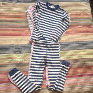 Hanna Andersson Striped Pajama Set Navy Size 14 160cm